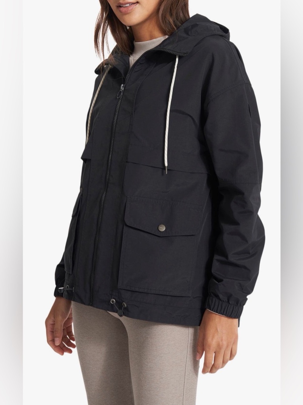 Vuori Elijo Hooded Water-Resistant Jacket, Black, Size L